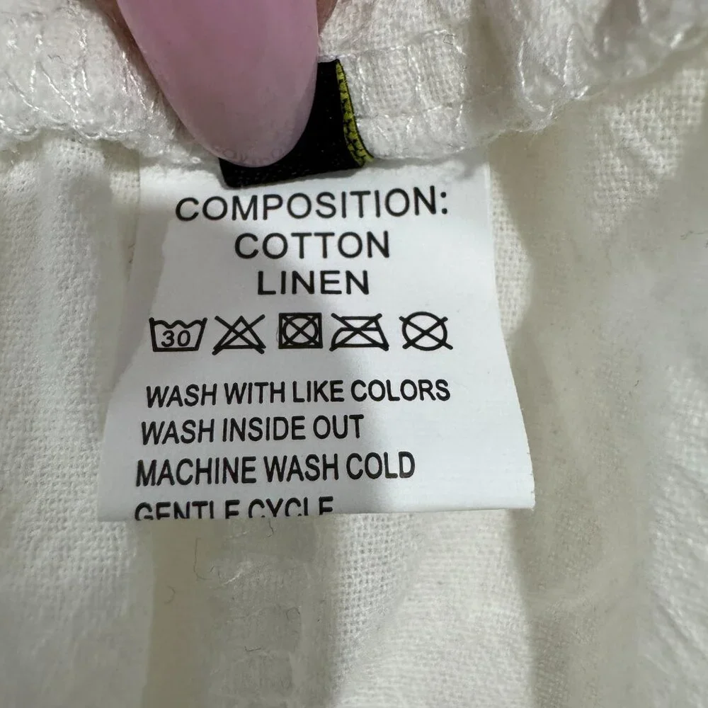 Men's Cotton and Linen Pants NEW, Size 3XL but measurements as L-XL